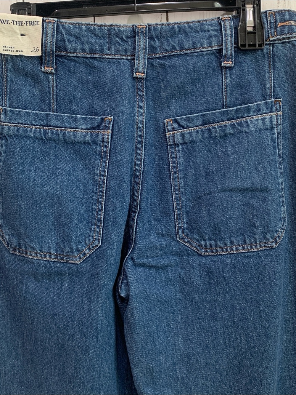 Free People We The Free Palmer 26  Cuffed Jeans Tunnel Vision Baggy Relaxed NWT - Picture 9 of 16